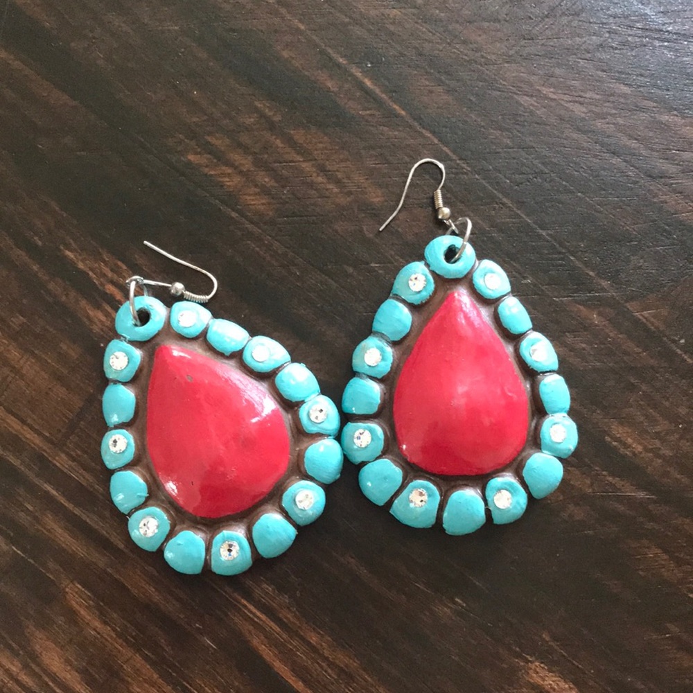 Red & Turquoise Earrings